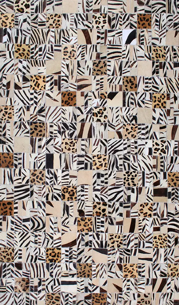 AyubRugs Multi-Colored Patterned Leather Rug 3