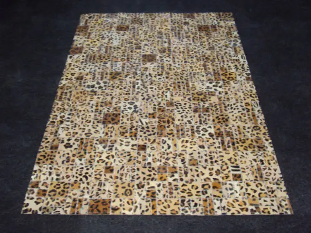 AyubRugs Yellow Patterned Leather Rug