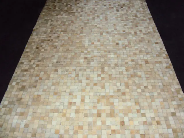 AyubRugs White Leather Rug 3