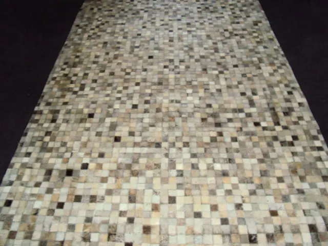 AyubRugs Brown Patterned Leather Rug