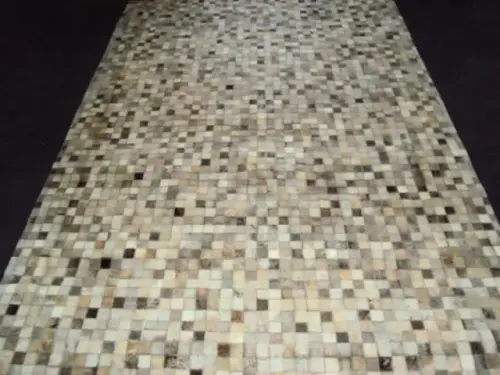 AyubRugs Brown Patterned Leather Rug