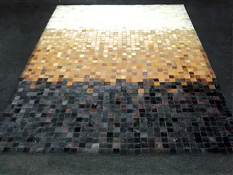AyubRugs White Leather Rug 5