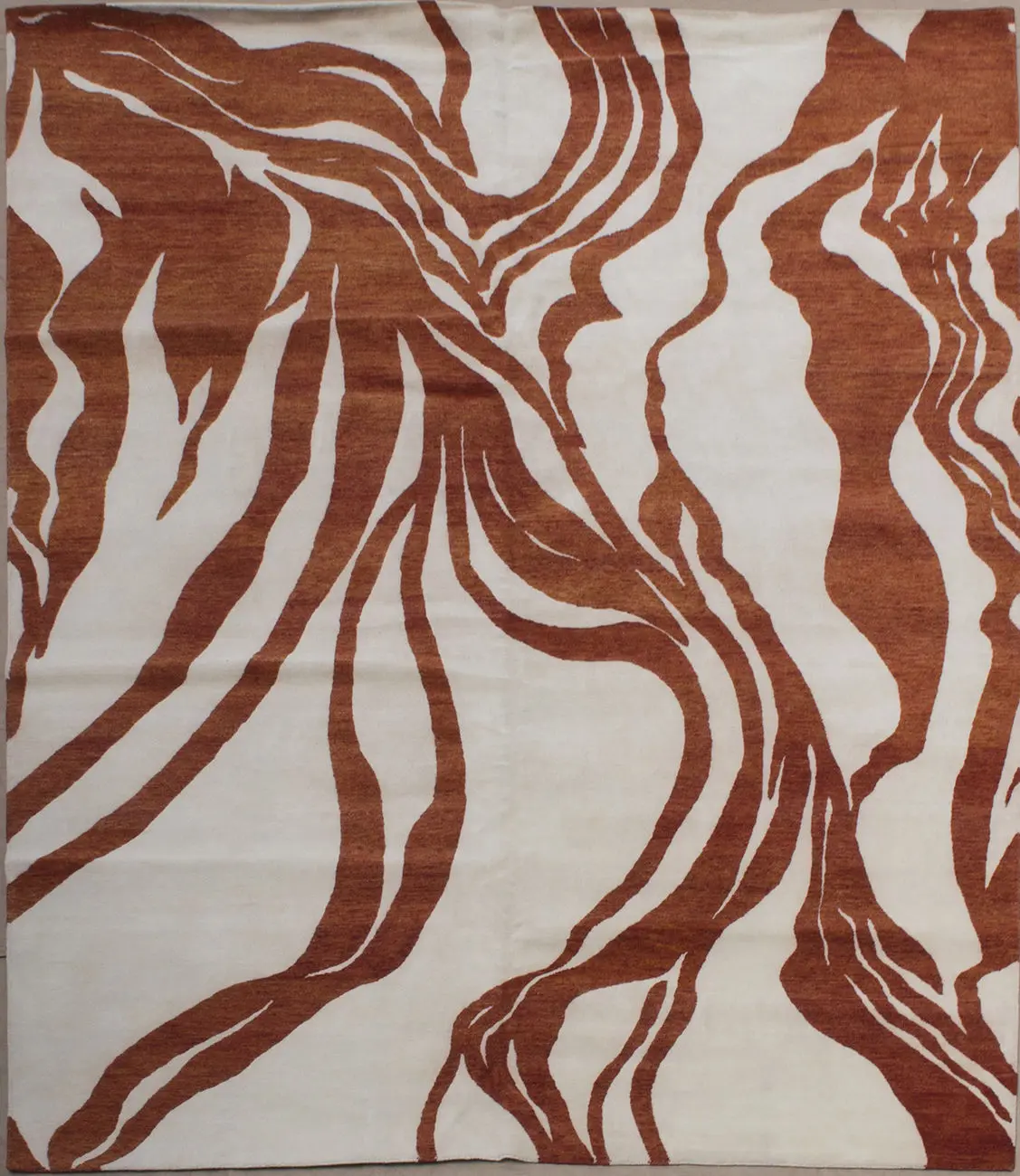 Christopher Fareed Knotted Orange/Cream 8'8 x 10'