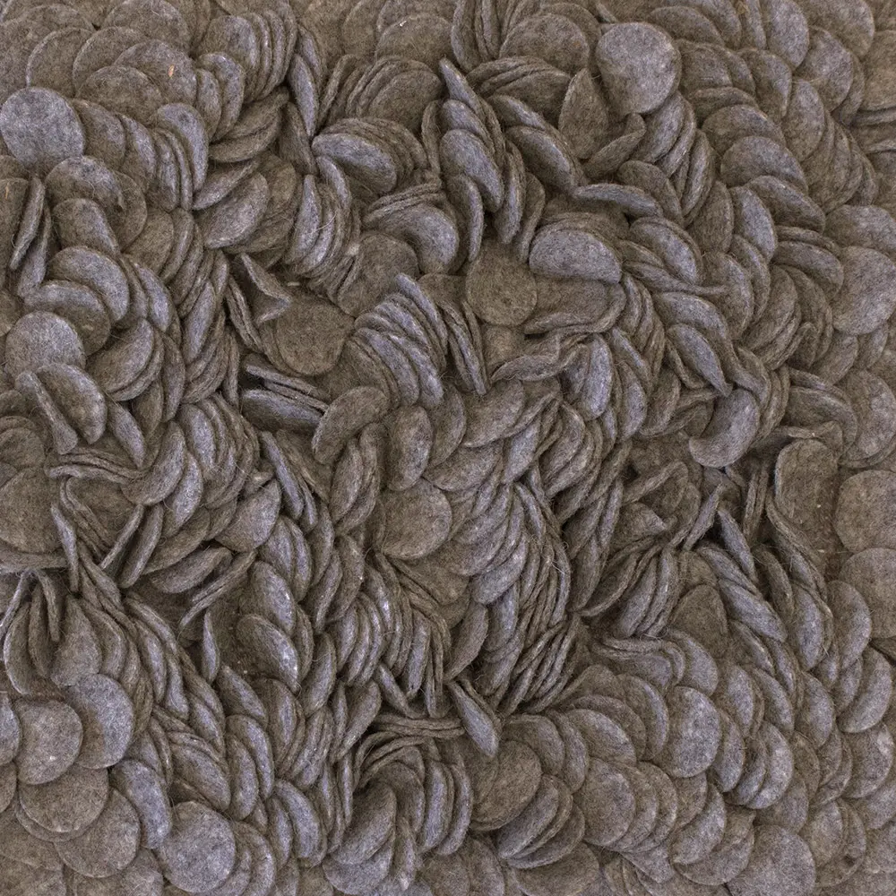 Enoki Gray - Brown Felt Shag Rug