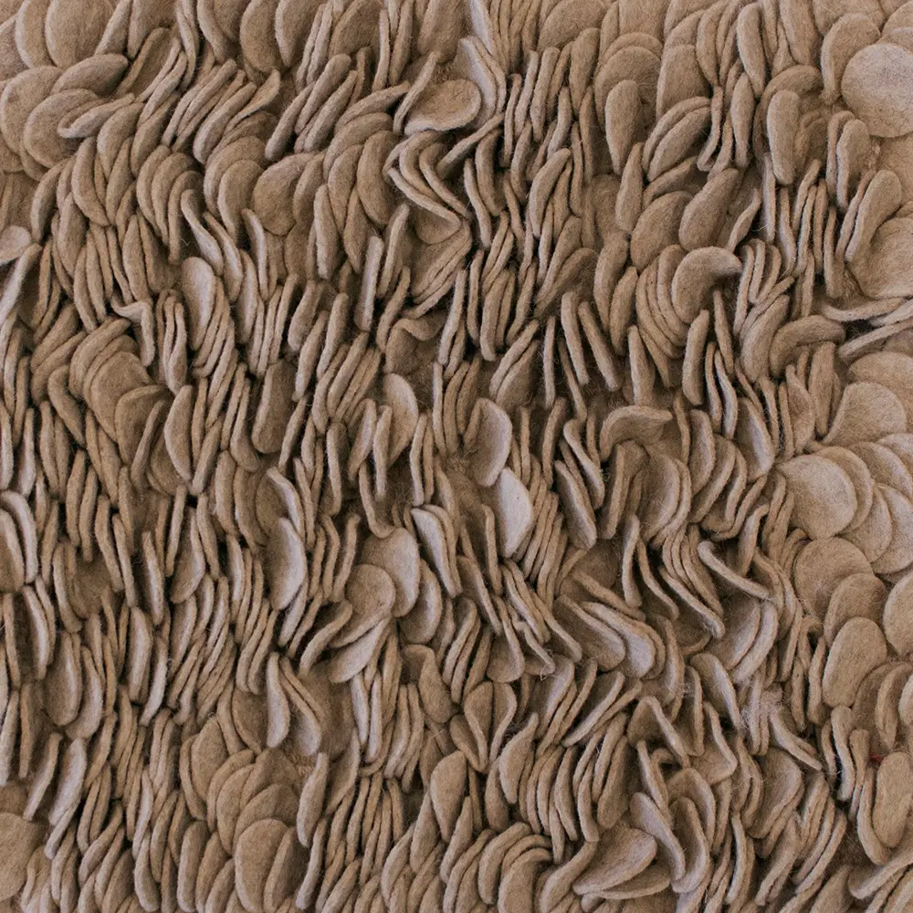 Enoki Beige Felt Shag Rug