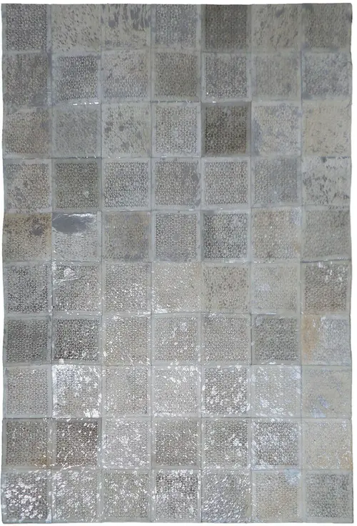 Christopher Fareed Gray Leather Patterned Rug