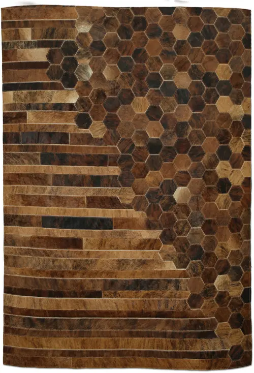 Christopher Fareed Brown Leather Patterned Rug