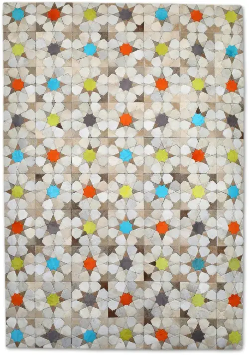 Christopher Fareed Multi-Colored Leather Patterned Rug