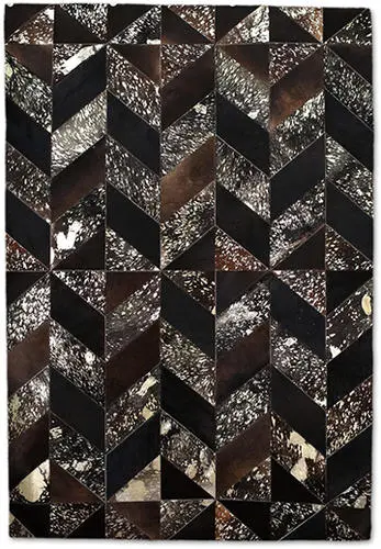 Christopher Fareed Black Leather Patterned Rug Product Image