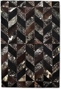 Quick Cart Image for Christopher Fareed Black Leather Patterned Clearance Rug