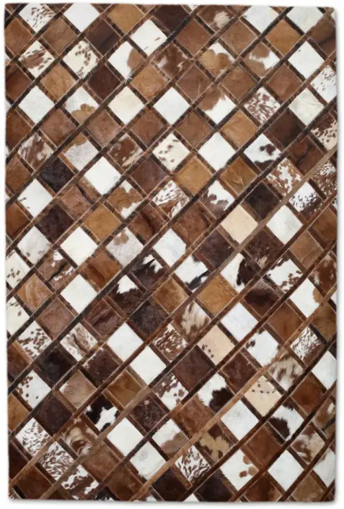 Christopher Fareed Brown Leather Patterned Rug 2