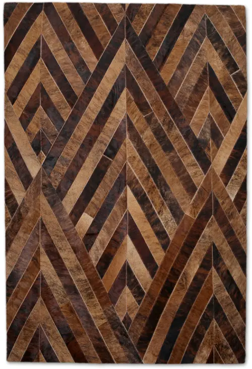 Christopher Fareed Brown Leather Patterned Rug 3
