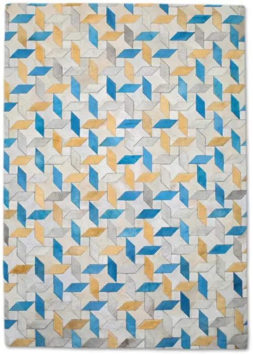 Christopher Fareed Beige Leather Patterned Rug 2