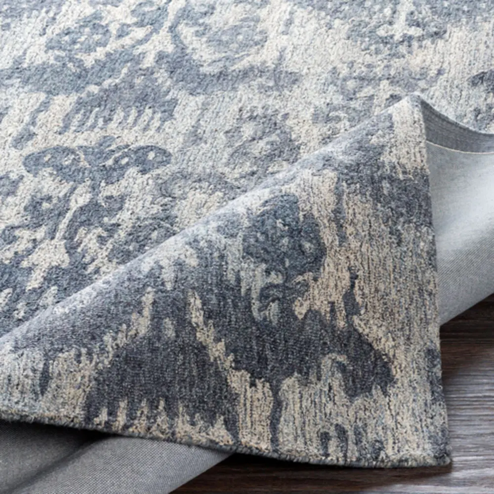 Cassini CSI-1007 Navy Patterned Wool Rug