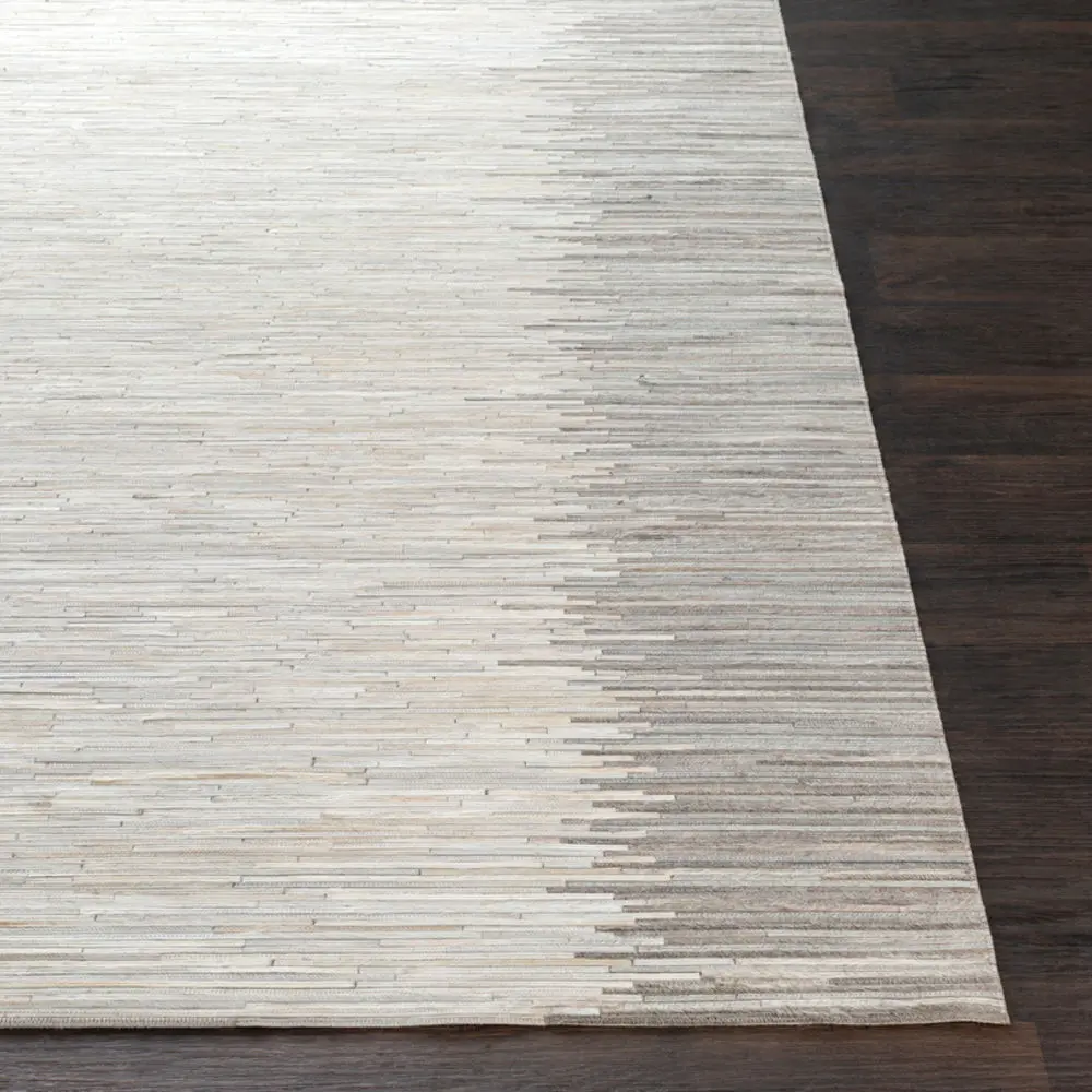 Zander ZND-1004 Ivory Cow Hide Abstract Rug