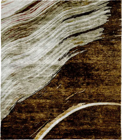 Windflower B Mohair Silk Hand Knotted Tibetan Rug