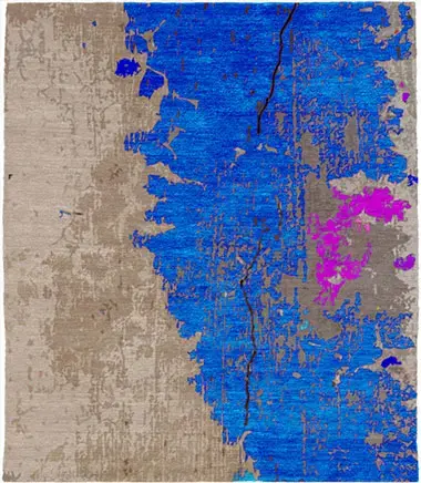 Tuberose B Mohair Silk Hand Knotted Tibetan Rug