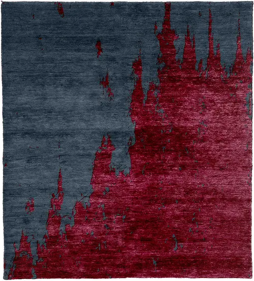 Composition Mohair Silk Hand Knotted Tibetan Rug
