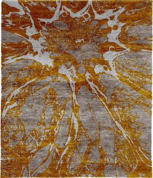 Macro B Silk Wool Hand Knotted Tibetan Rug