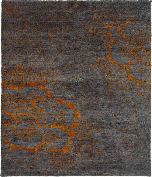 Polka Flower Wool Hand Knotted Tibetan Rug