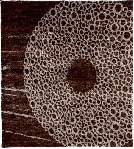 Center B Silk Wool Hand Knotted Tibetan Rug
