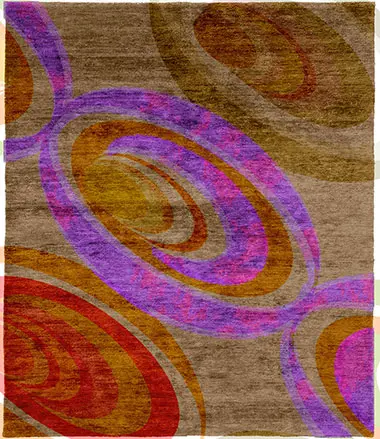 Uranosilite Highland Silk Wool Hand Knotted Tibetan Rug Product Image