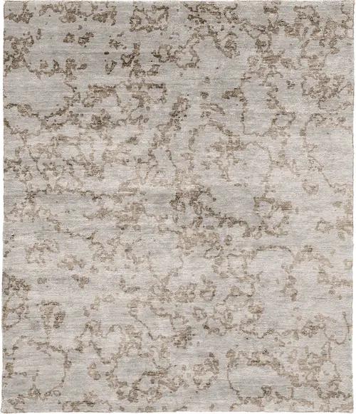 Kersbrook Highland Silk Wool Hand Knotted Tibetan Rug