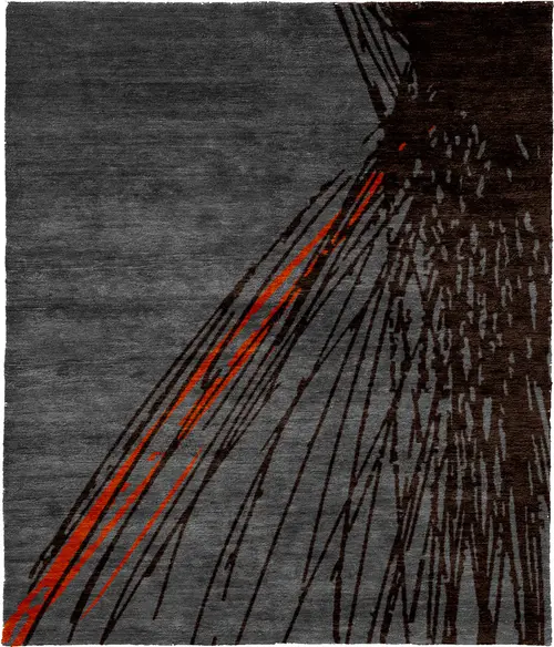 Pherkad D Silk Wool Hand Knotted Tibetan Rug