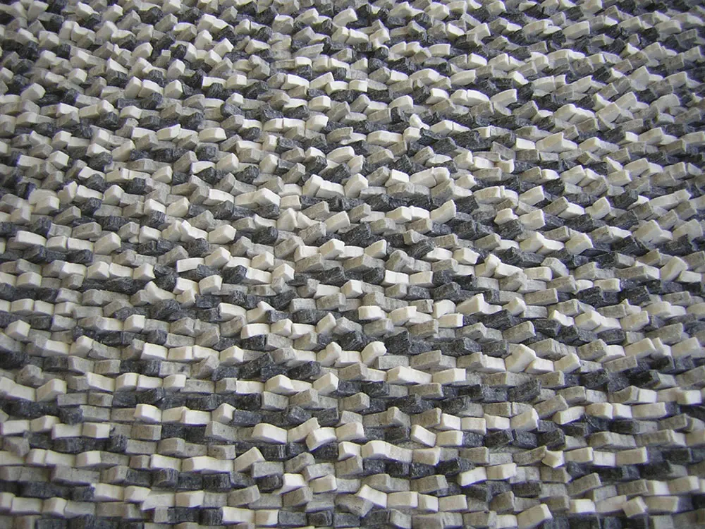 Cobblestone Coal / Silver / White Felt Shag Rug