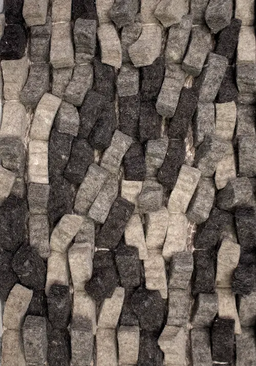 Cobblestone Gray-Brown / Chocolate / Beige Felt Shag Rug