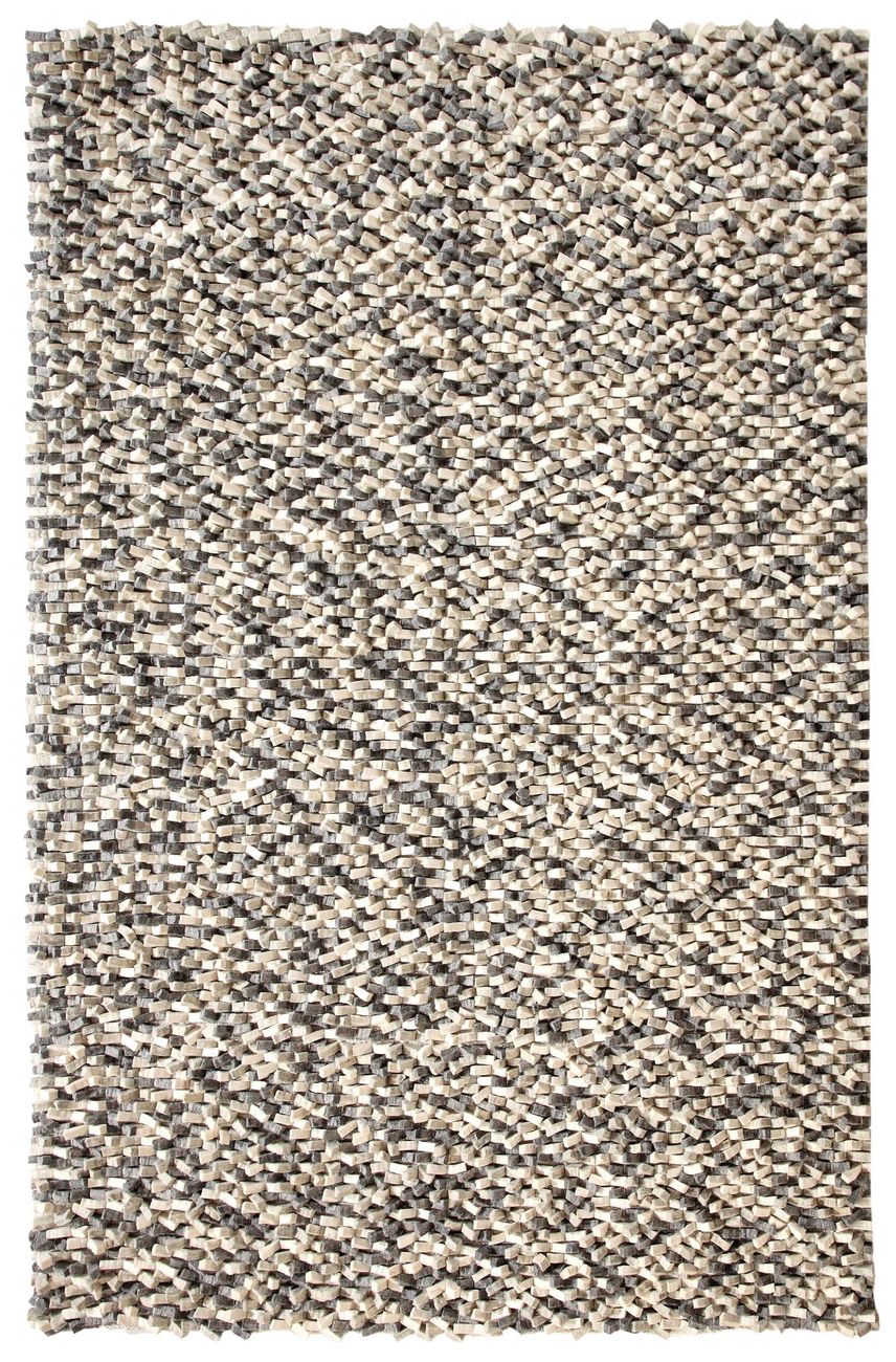 Cobblestone Silver / Beige / White Felt Shag Rug Product Image