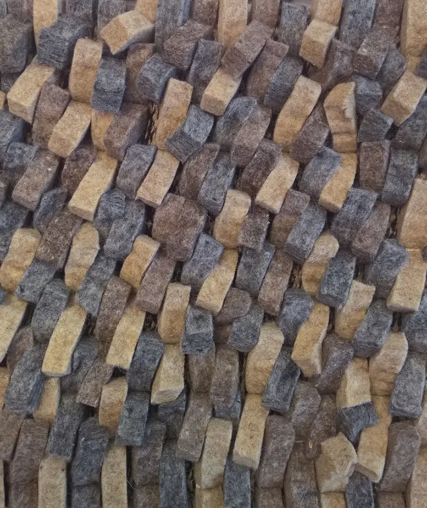 Cobblestone Beige / Gray-Brown / Coal Felt Shag Rug