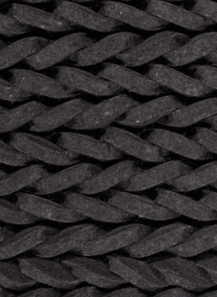 Contract Braided Felt Charcoal Rug