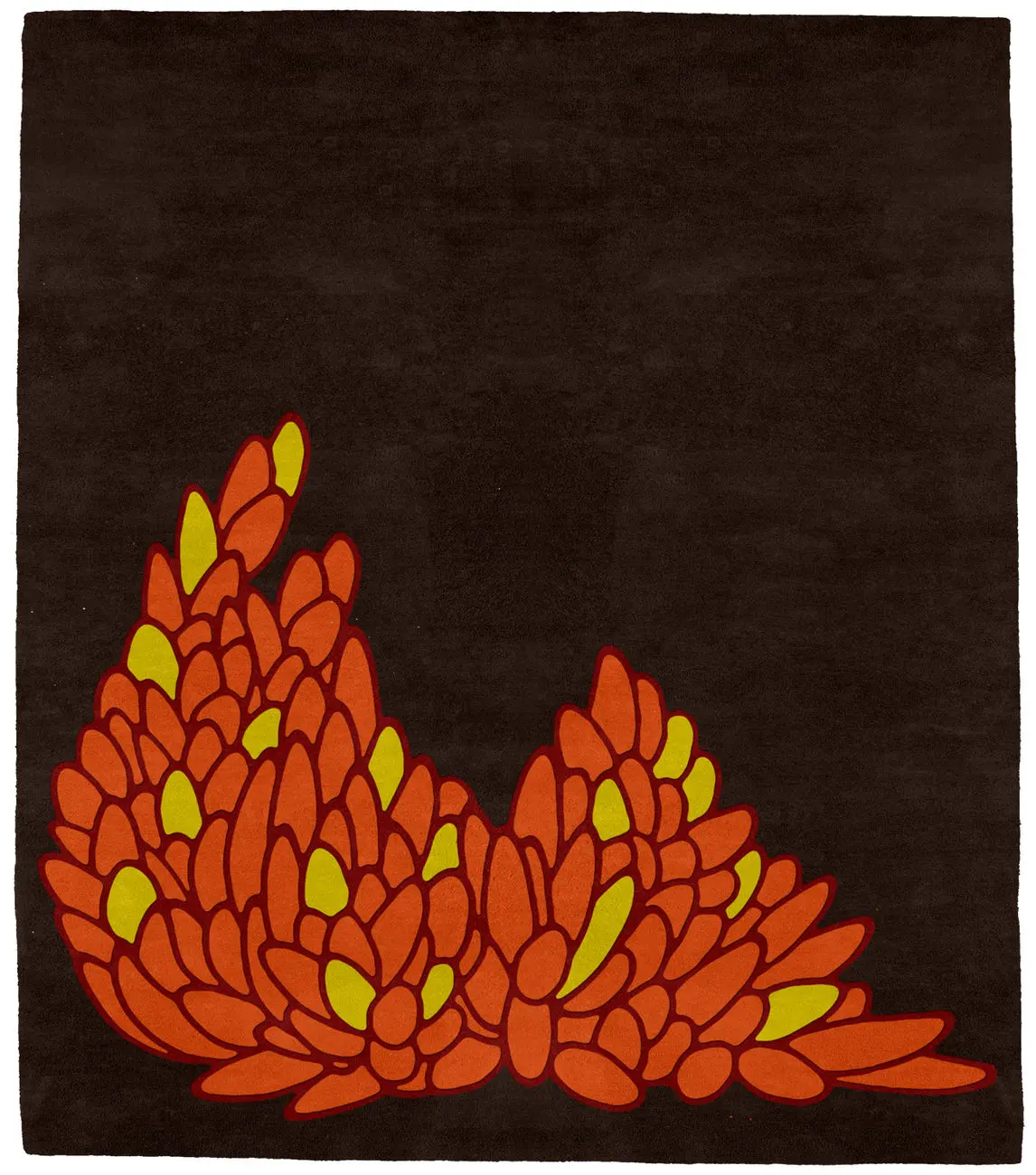 Leaves Coal B Rug