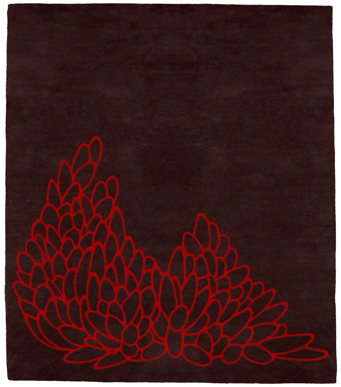 Leaves Coal C Rug