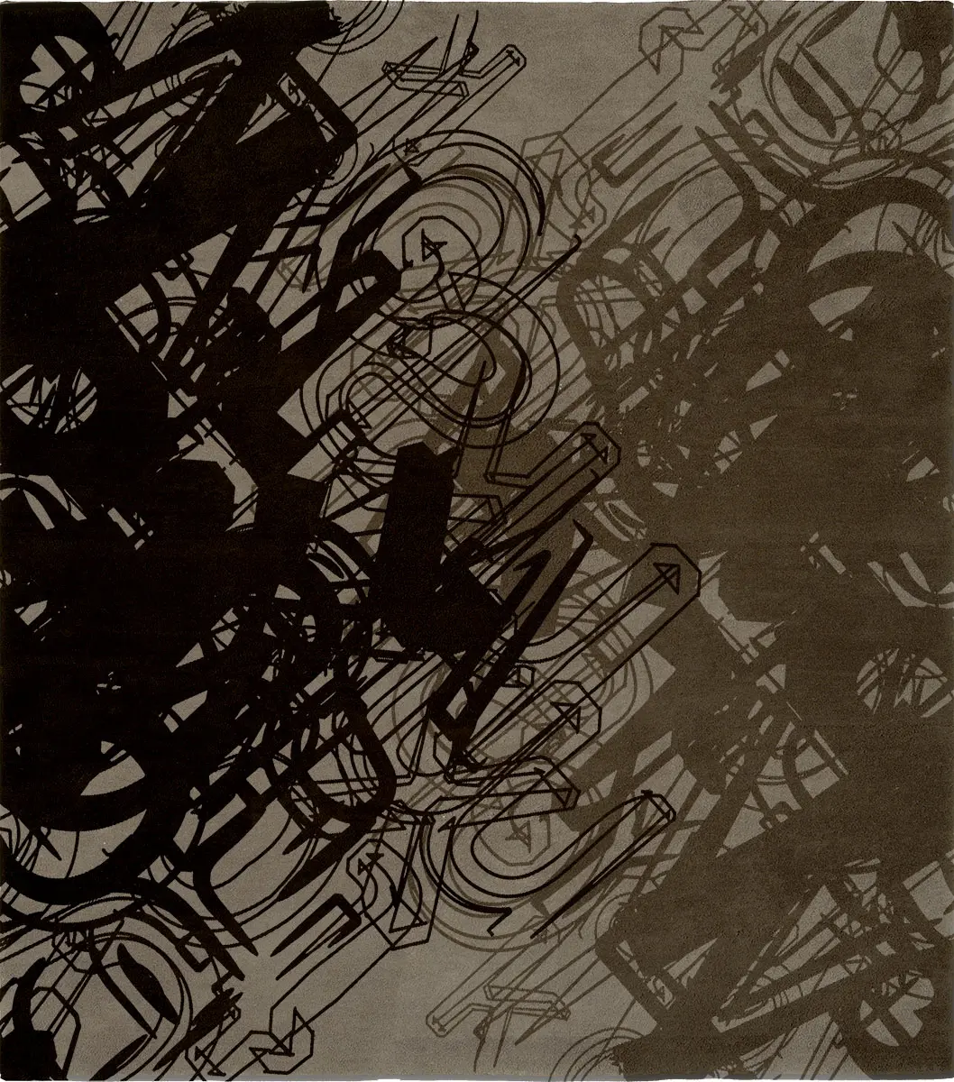 Words B Gray Signature Rug