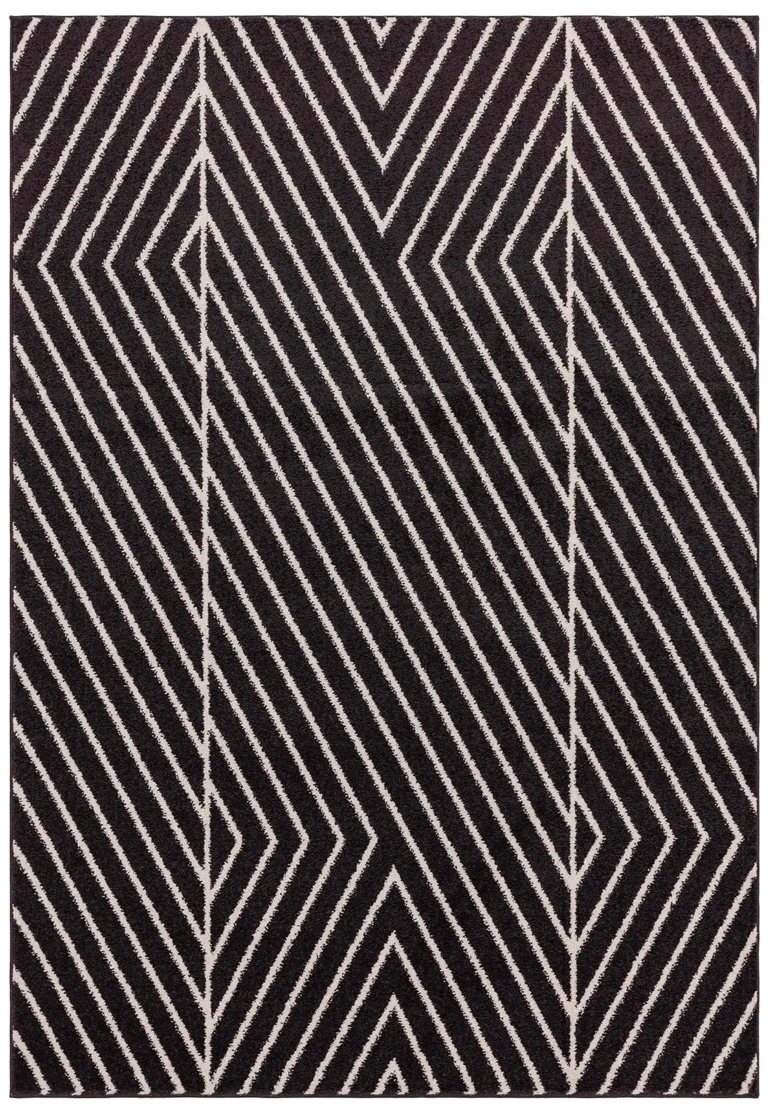 Muse Black Linear Rug MU10