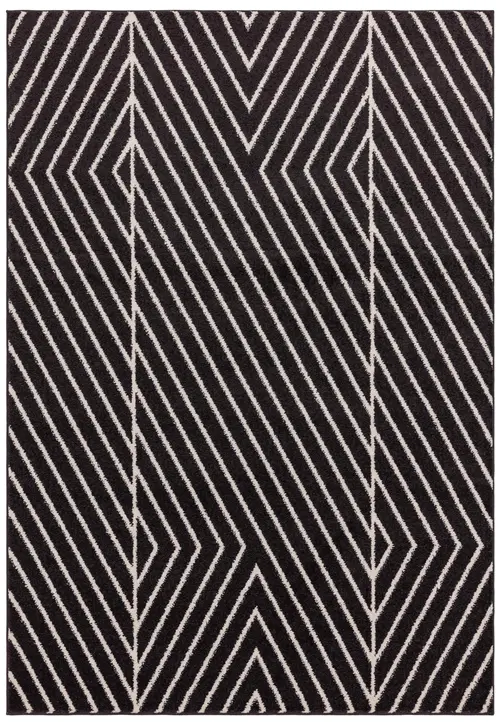 Muse Black Linear Rug MU10