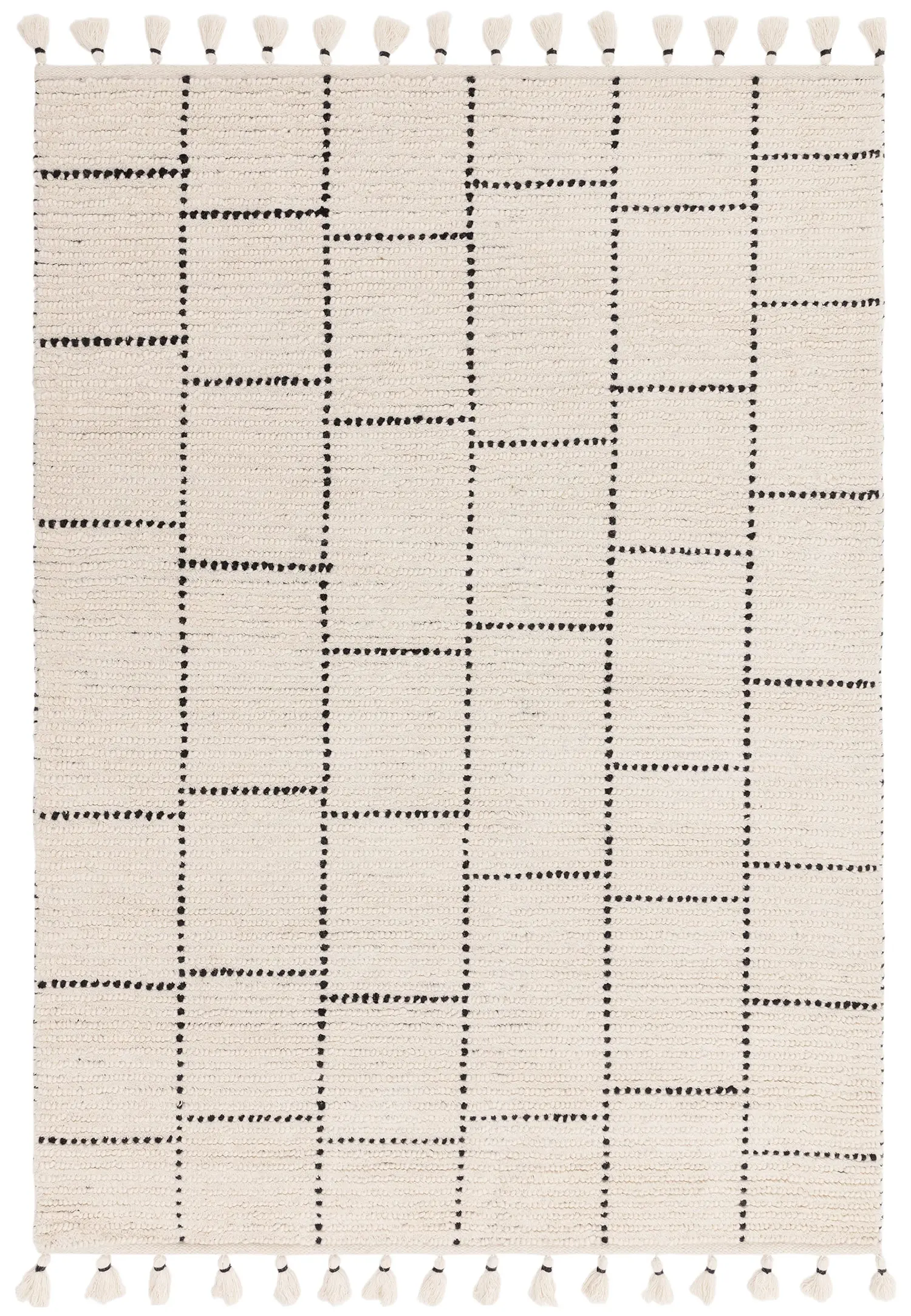 Nepal Cream/Black Tile Rug