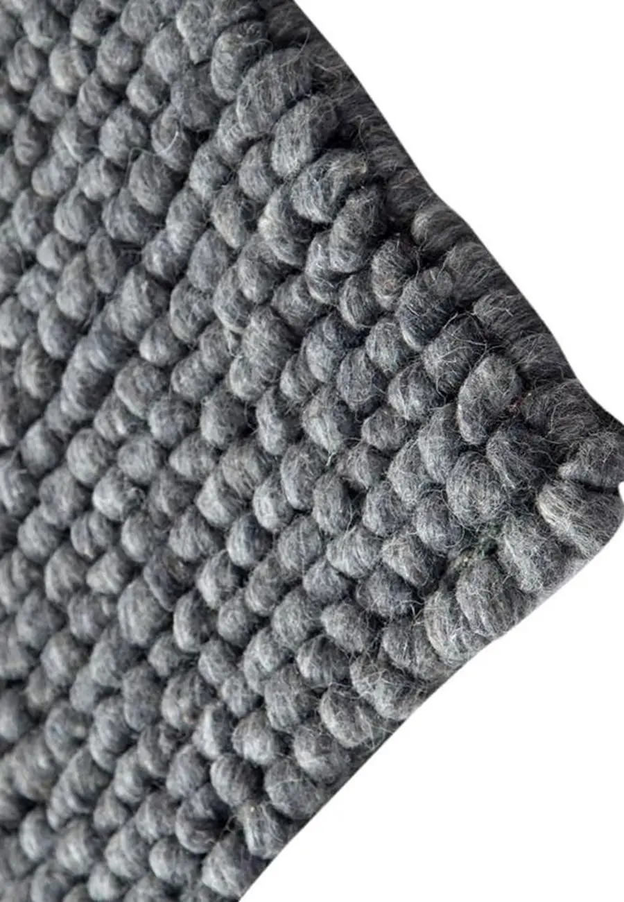 Flat Loop Gray Felted Rug