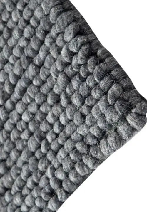 Flat Loop Gray Felted Rug
