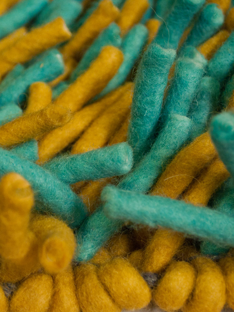 Primo Shag Duo Yellow Cyan Wool Rug Product Image