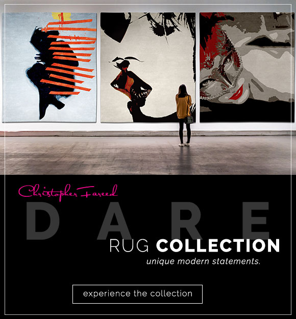 Christopher Fareed, DARE Collection Rugs, unique modern statements, shop this look