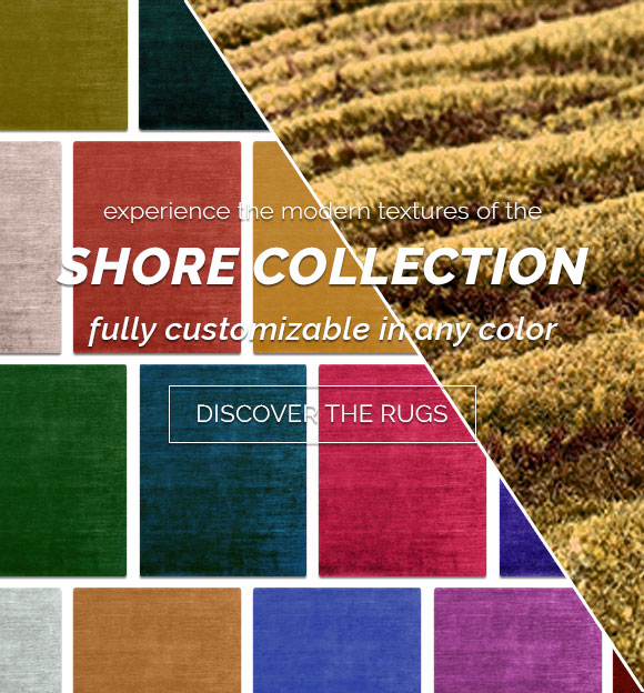 Experience the modern textures of the Shore Rug Collection by designer Christopher Fareed. This collection of handmade rugs is fully customizable and can be woven in any color. Discover these area rugs.