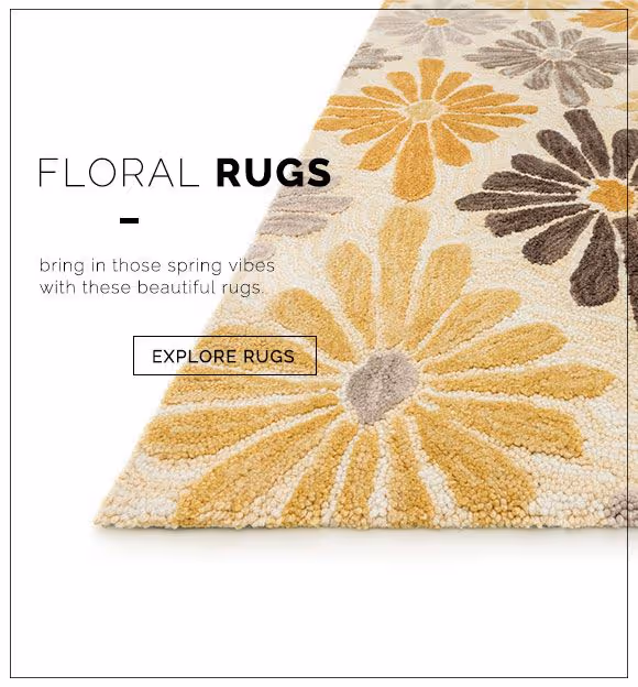 Bring in those spring vibes with a beautiful floral rug. Explore our collections of area rugs now.