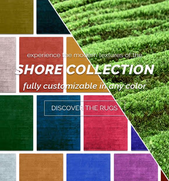Experience the modern textures of the Shore Rug Collection by designer Christopher Fareed. This collection of handmade rugs is fully customizable and can be woven in any color. Discover these area rugs.
