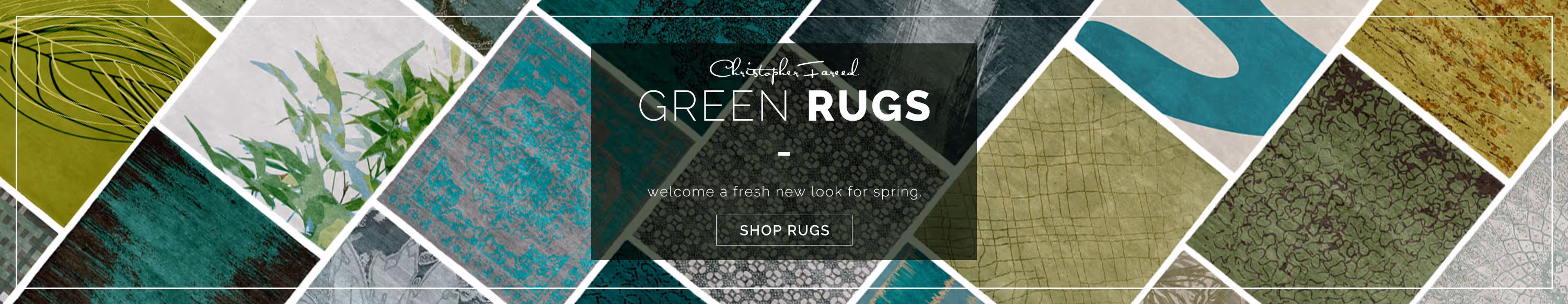 Welcome a fresh new look for spring with Christopher Fareed's collection of luxuriously handmade green rugs.