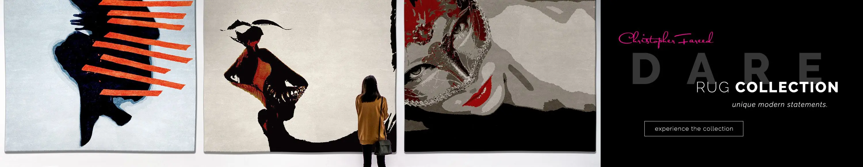 Experience Christopher Fareed's Dare rug collection and make a unique, modern statement. Experience the rug collection.