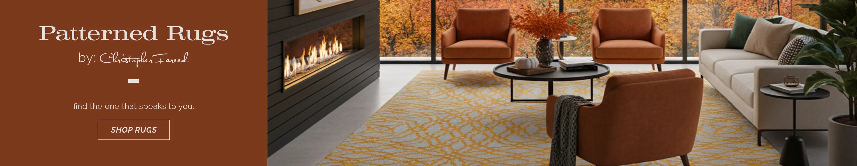 Patterned rugs by Christopher Fareed. Find the one that speaks to you. Shop rugs now.