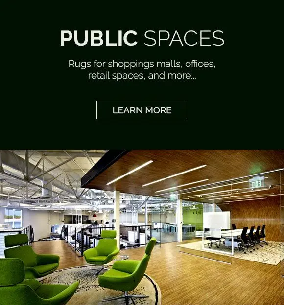 Public spaces. Rugs for shopping malls, offices, retail spaces, and more... Learn more.